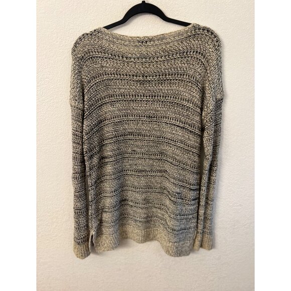 Vince Womens marbled tight knit long sleeve Sweater S Gray & White Striped - Picture 2 of 6